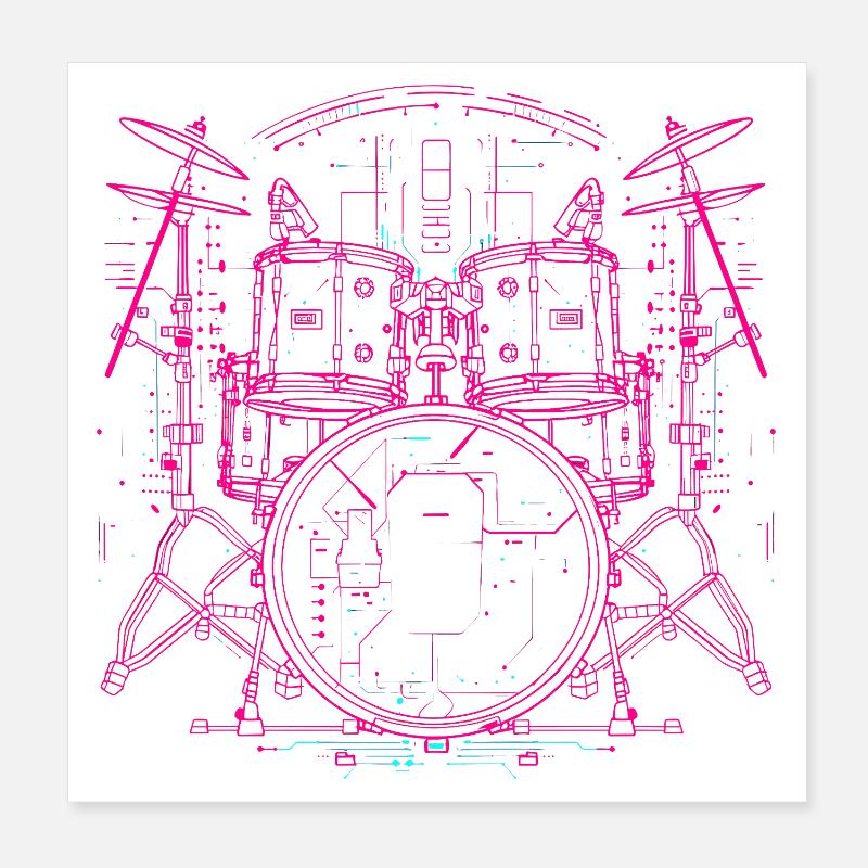 Trapset Line Art Poster 20x20 cm