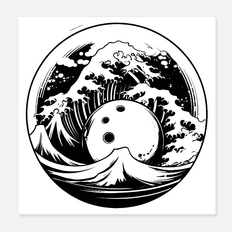 Bowling Poster 8" x 8" (20x20 cm)