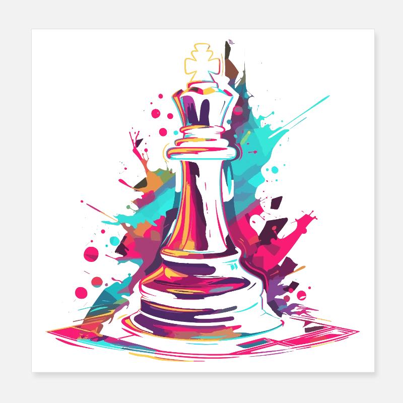 Chess Graffiti Poster 8" x 8" (20x20 cm)