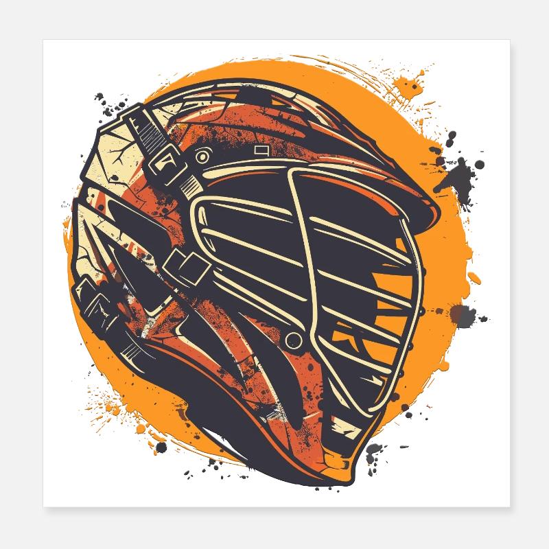 Lacrosse Helmet Graphic Poster 8" x 8" (20x20 cm)