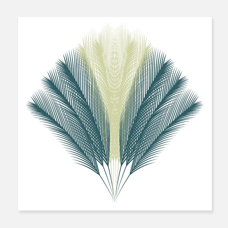 Feder-Fächer Poster 20x20 cm