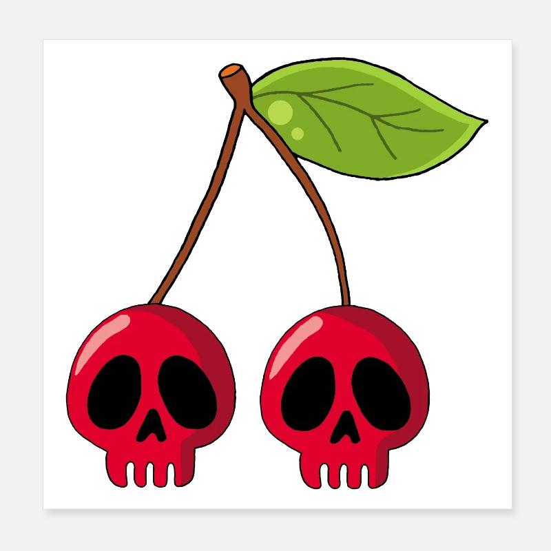 Crânes de cerises Poster 20 x 20 cm