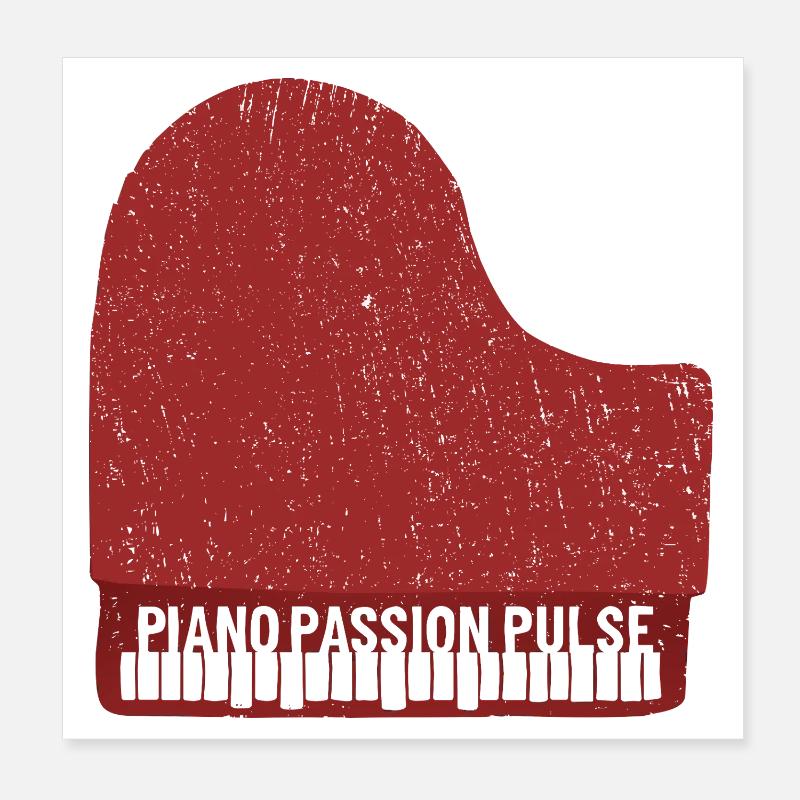 Piano Passion Pulse Poster 8" x 8" (20x20 cm)