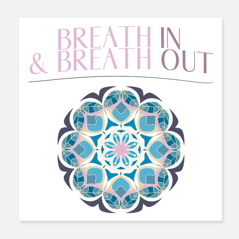 Yoga Mantra - Poster 20x20 cm - Weiß