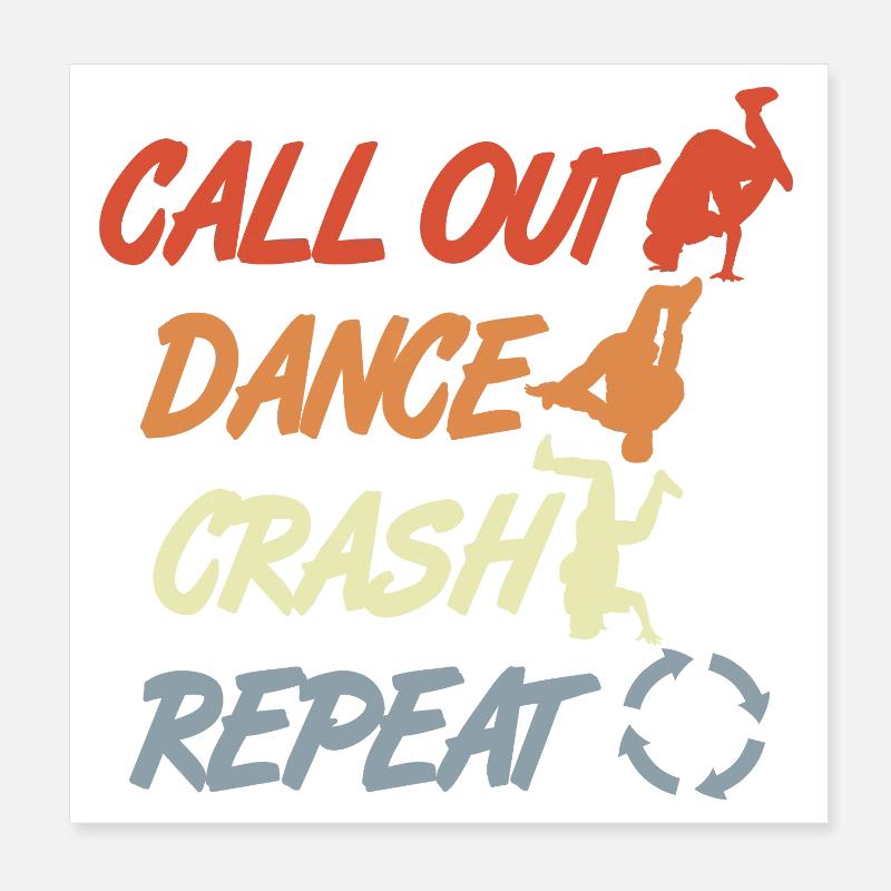 Vintage Breakdance Citat Poster 20x20 cm