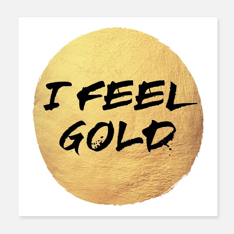 Gold Yoga Circle Sun Feeling Exclusive Meditation Poster 8" x 8" (20x20 cm)