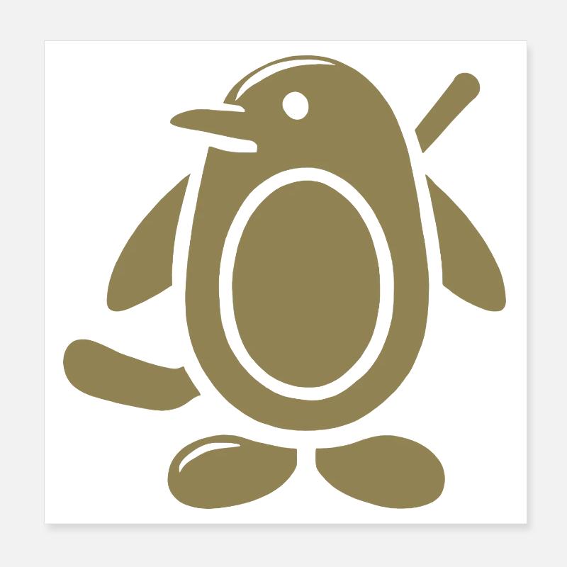 Pinguin Eishockey Silhouette Minimalistisch Poster 20x20 cm