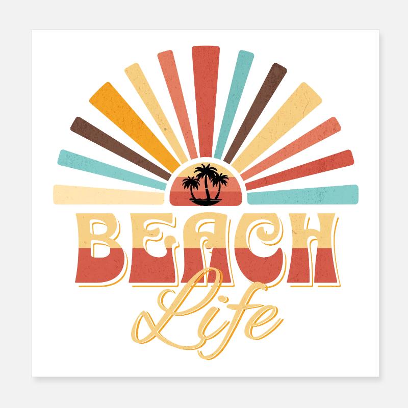 Coucher de soleil tropical sur la plage Poster 20 x 20 cm