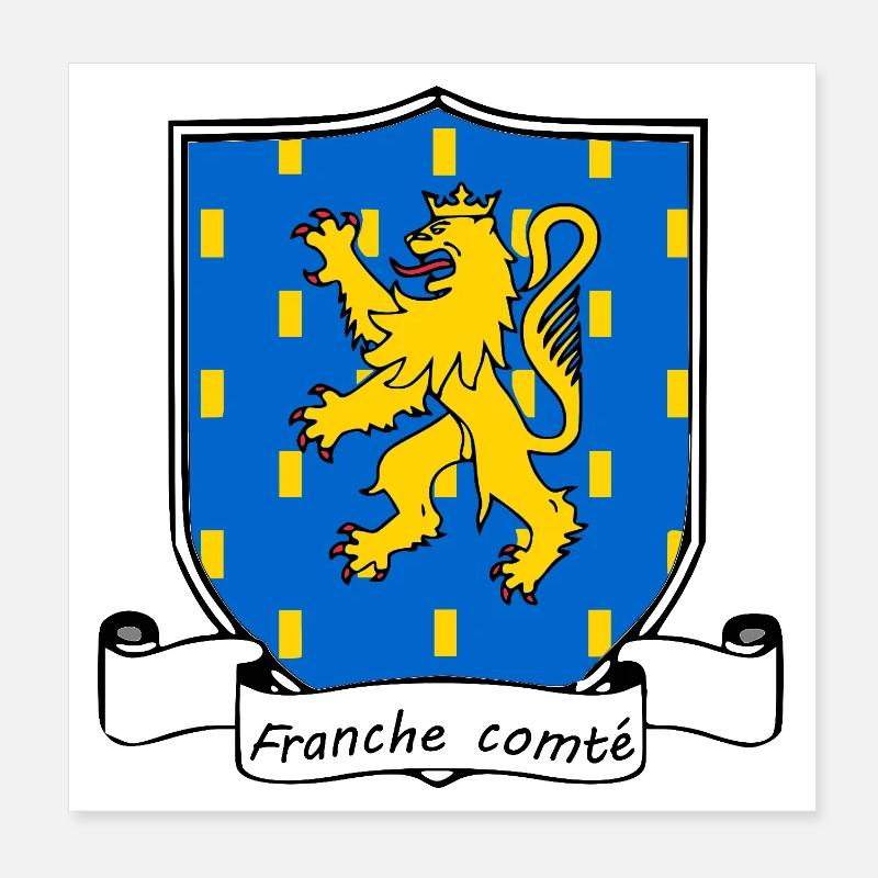 Franche-Comté - Poster 20 x 20 cm - blanc
