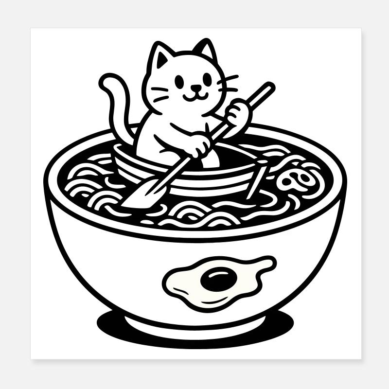 Mignon Noudle Soup Chat Poster 20 x 20 cm