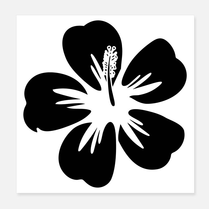 Fleur d’hibiscus Graphique de couleur Tropiques librement sélectionnable Poster 20 x 20 cm