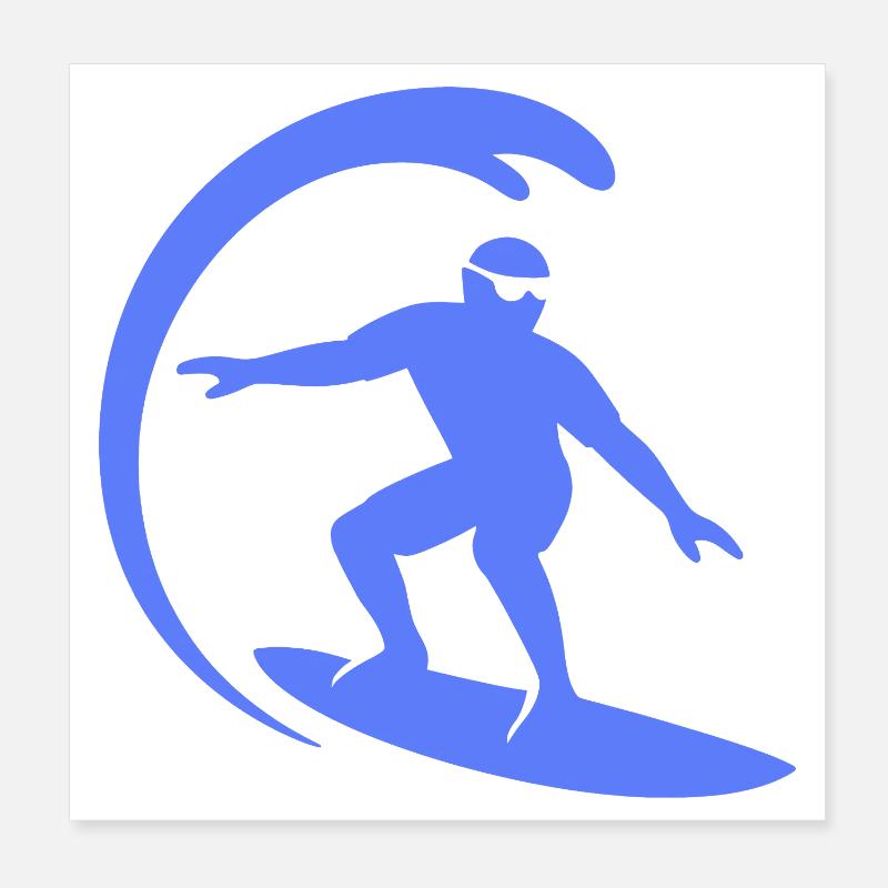 Surfeur Surf Planche de Surf Silhouette Été Poster 20 x 20 cm