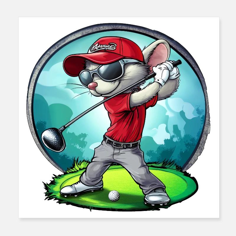 Souris golfeuse / Souris golfeuse Poster 20 x 20 cm