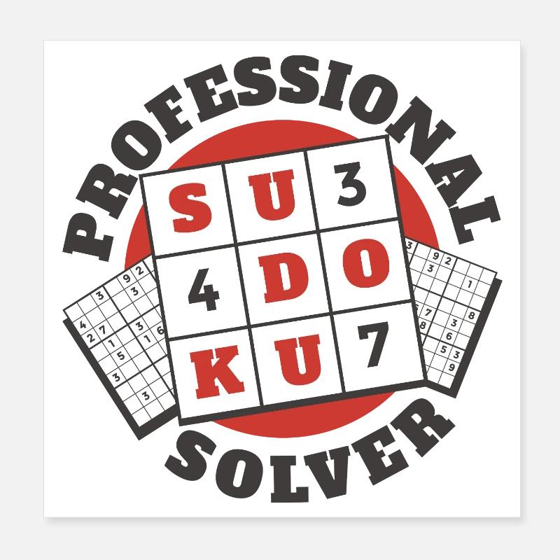 Professional Sudoku Puzzle Player Poster 8" x 8" (20x20 cm)