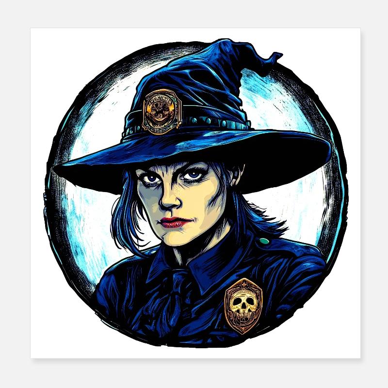 Witch Policeman Poster 8" x 8" (20x20 cm)