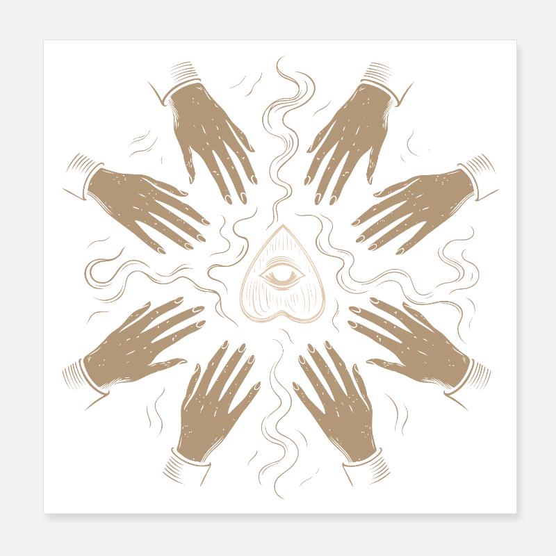 Samhain Witch Hands Ritual Mystical Motif Poster 8" x 8" (20x20 cm)