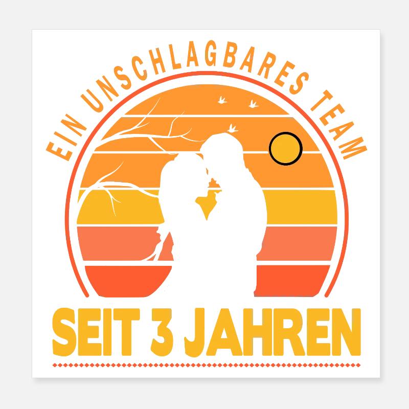 3 års forholdsjubilæum bryllupsdag Poster 20x20 cm