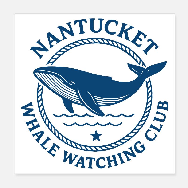 Conception de logo d’observation des baleines à Nantucket Poster 20 x 20 cm