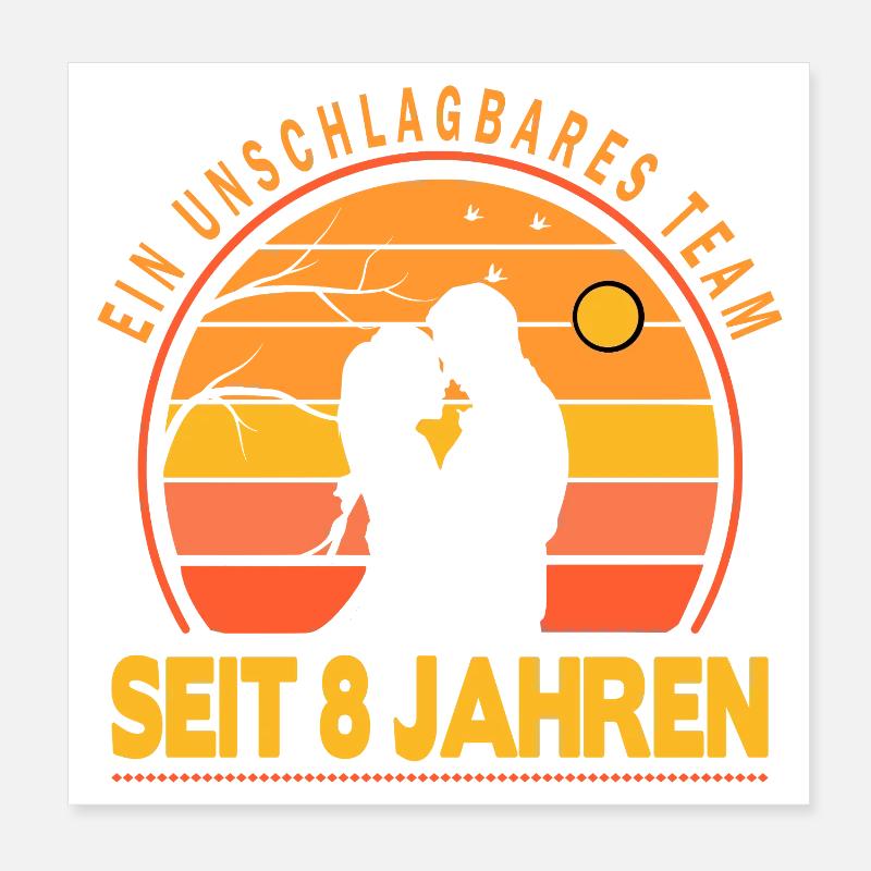 8 års forholdsjubilæum bryllupsdag Poster 20x20 cm