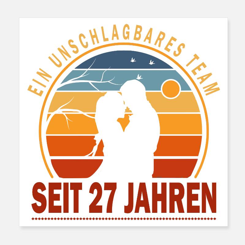 27 Jahre Beziehung Geschenk Ehemann Ehefrau Poster 20x20 cm