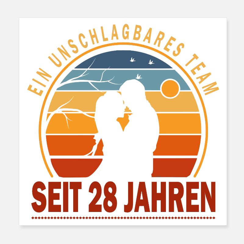 28 Jahre Beziehung Geschenk Ehemann Ehefrau Poster 20x20 cm