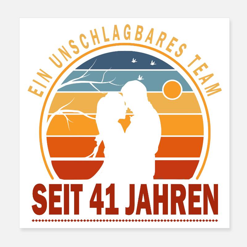 41 Jahre Beziehung Geschenk Ehemann Ehefrau Poster 20x20 cm