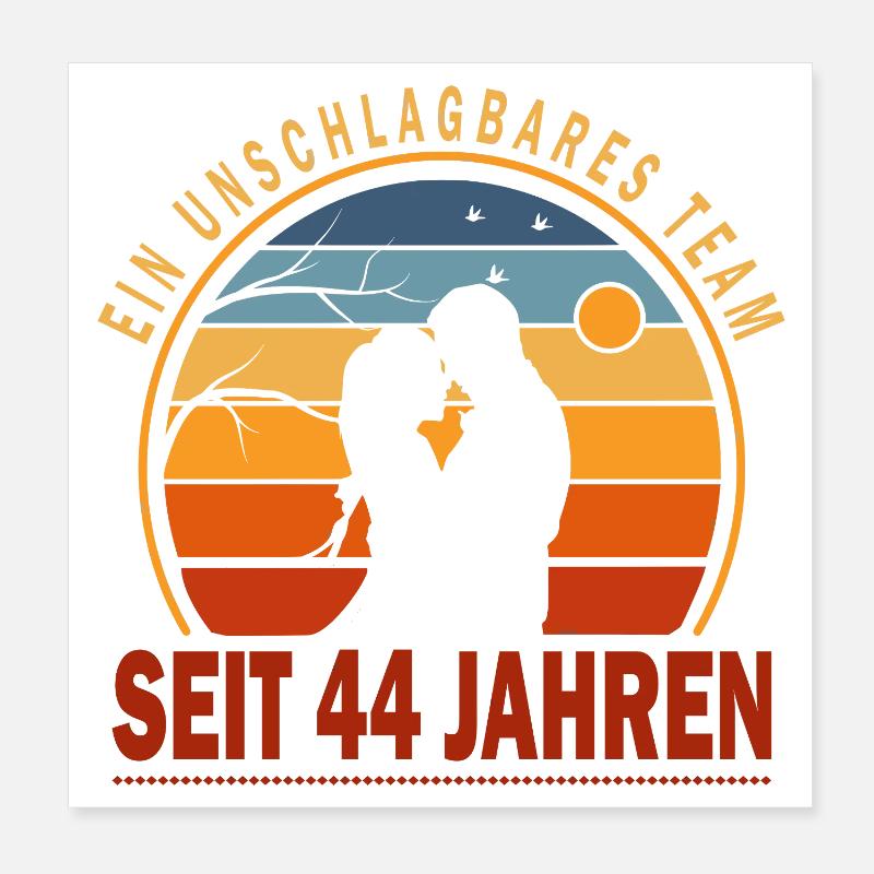 44 ans de relation Anniversaire de mariage Poster 20 x 20 cm