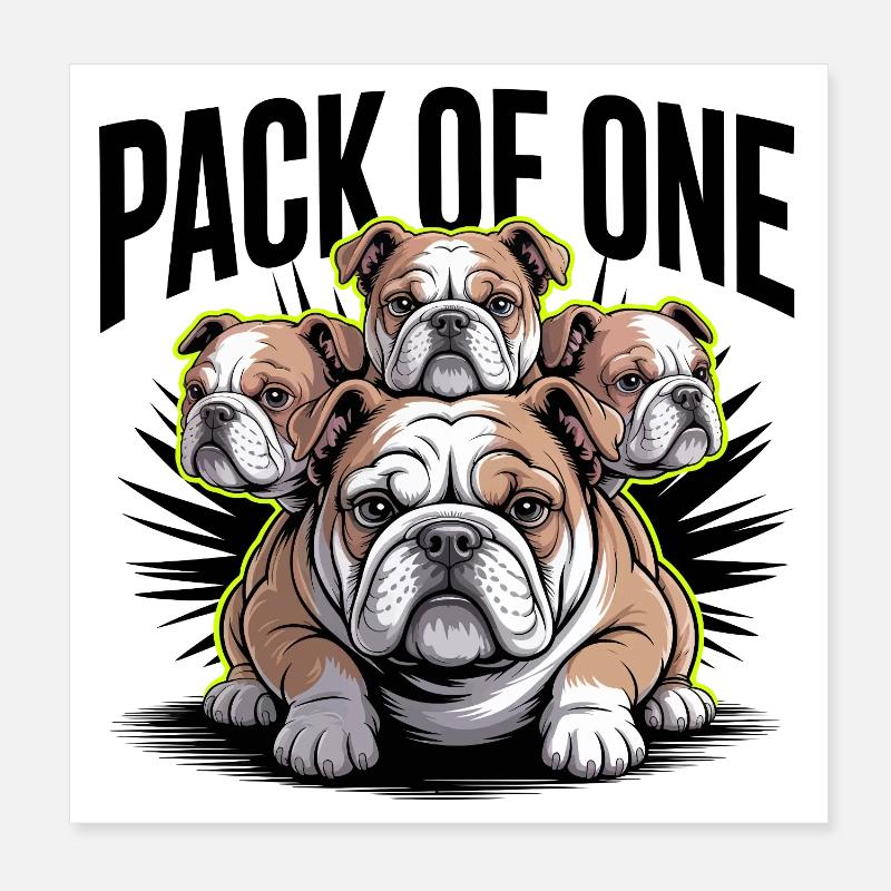 Meute d’un bouledogue Poster 20 x 20 cm