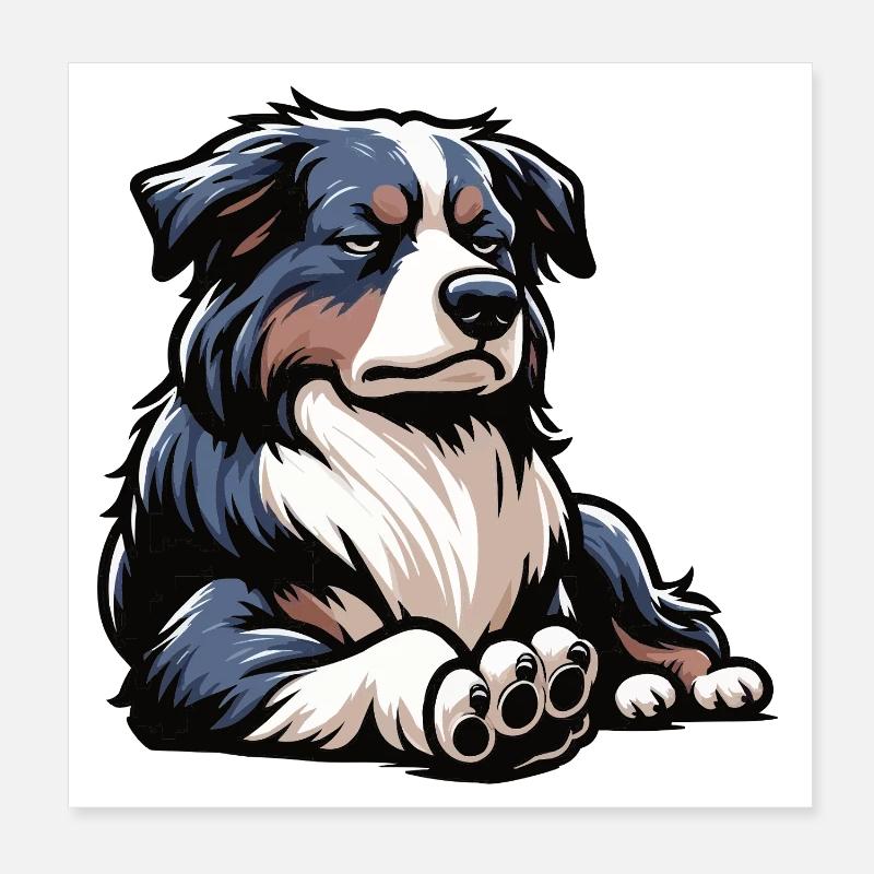 Australian Shepherd Aussie Aussie Owners Aussies Poster 8" x 8" (20x20 cm)