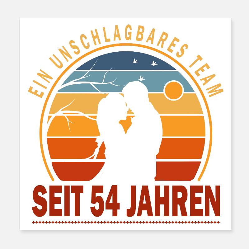 54 års forhold jubilæum bryllupsdag Poster 20x20 cm