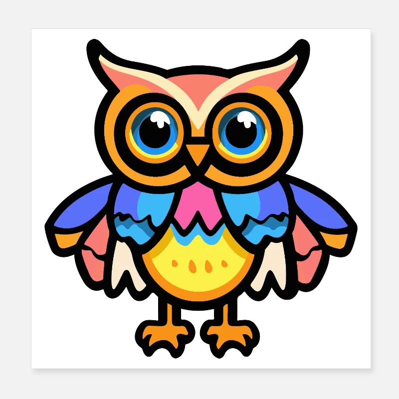 Eule Halloween Comic Lustig Poster 20x20 cm