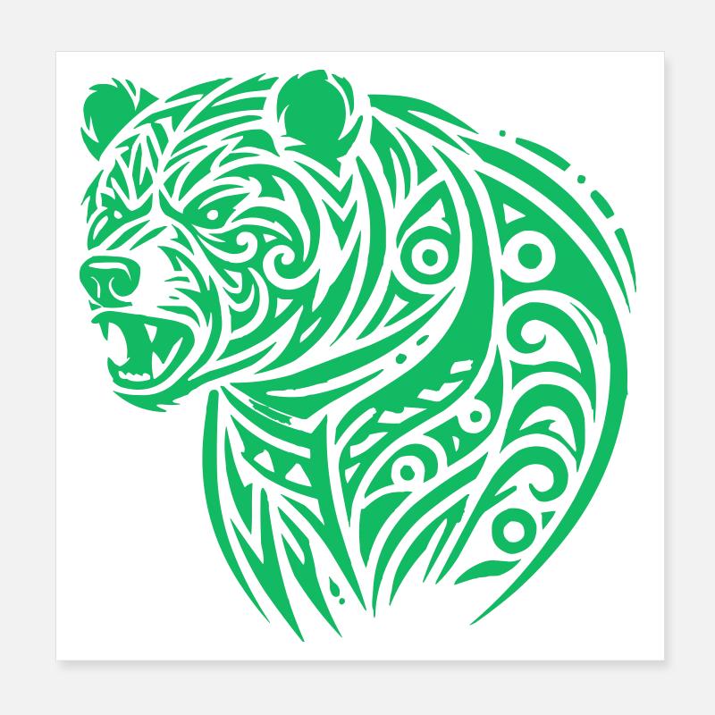 Ours Tribal Poster 20 x 20 cm