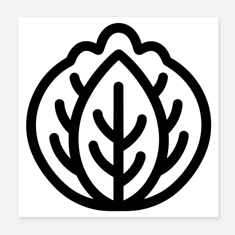 cabbage Poster 8" x 8" (20x20 cm)