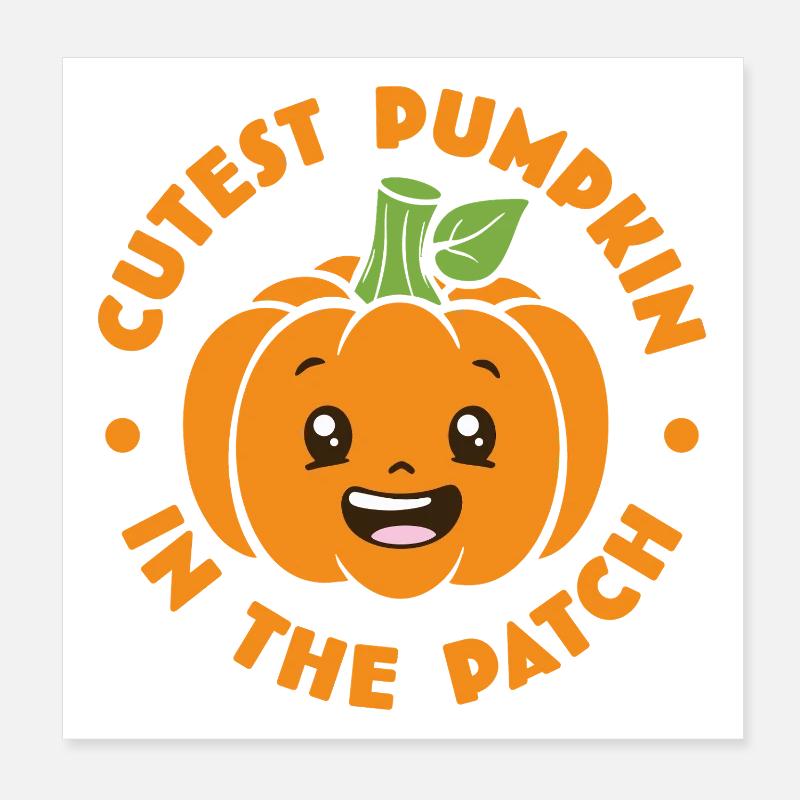 Süßester Kürbis im Patch Poster 20x20 cm
