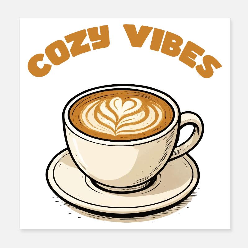 Coffee cuddly vibes Poster 8" x 8" (20x20 cm)