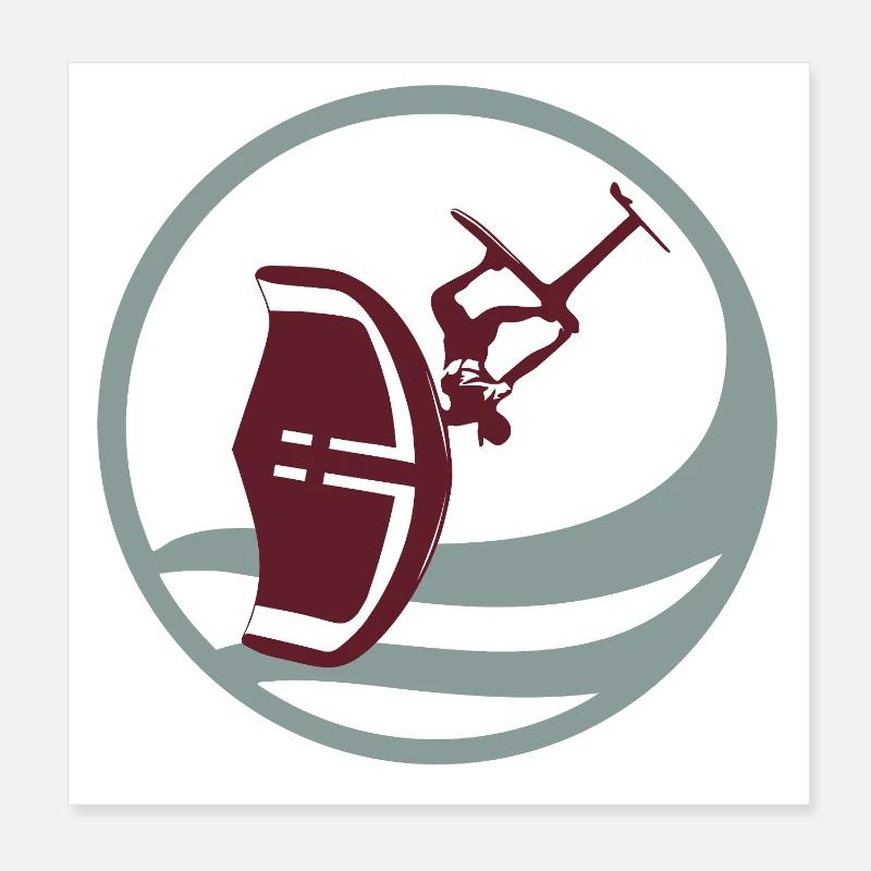 Silhouette d’action de wingfoil Poster 20 x 20 cm