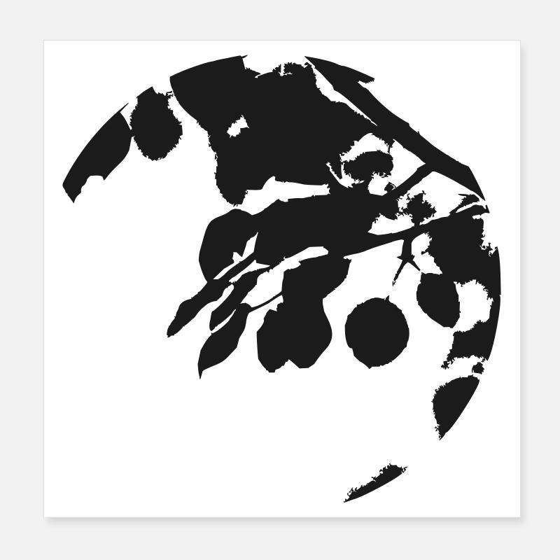 Silhouette circulaire eucalyptus Poster 20 x 20 cm