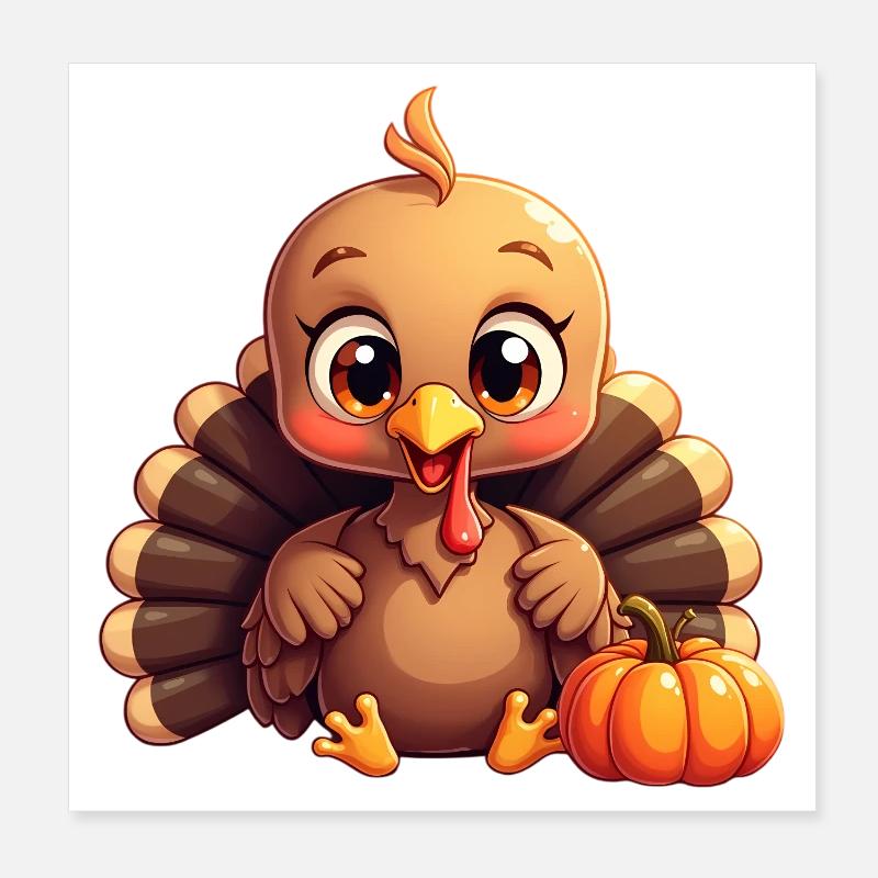 Bébé dinde de Thanksgiving Poster 20 x 20 cm