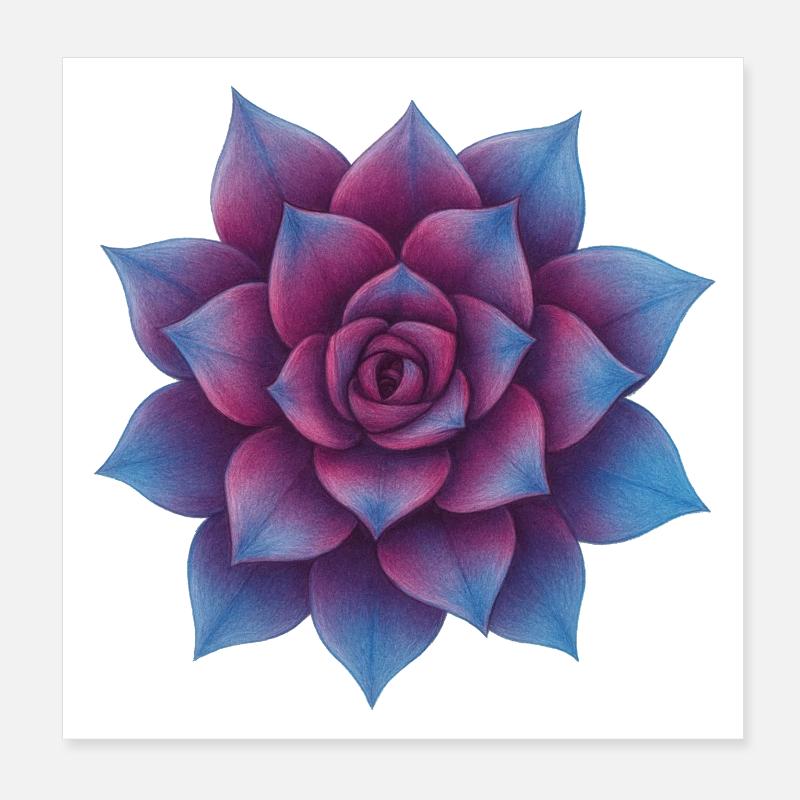 Azurviolette Rosettenblüte Poster 20x20 cm