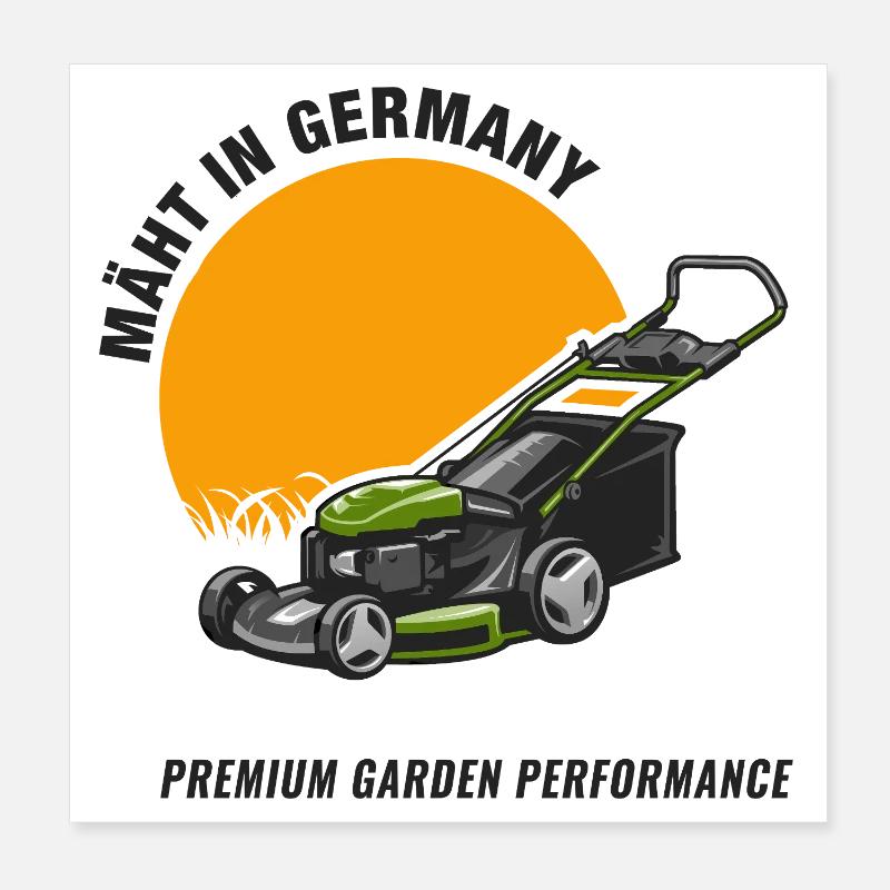 Mäht in Germany – Premium Garden Performance Poster 20x20 cm