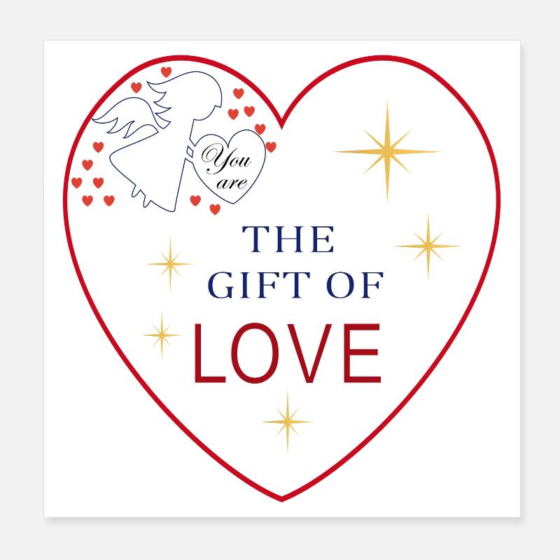 Herz Engel  Liebe Poster 20x20 cm