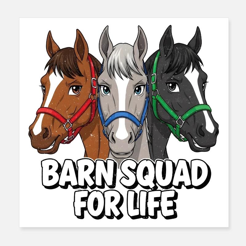 Barn Squad Pferdefreunde Poster 20x20 cm
