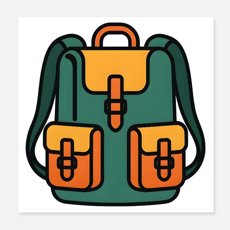 Colorful backpack Poster 8" x 8" (20x20 cm)