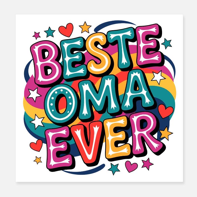 Beste Oma Ever Poster 20x20 cm