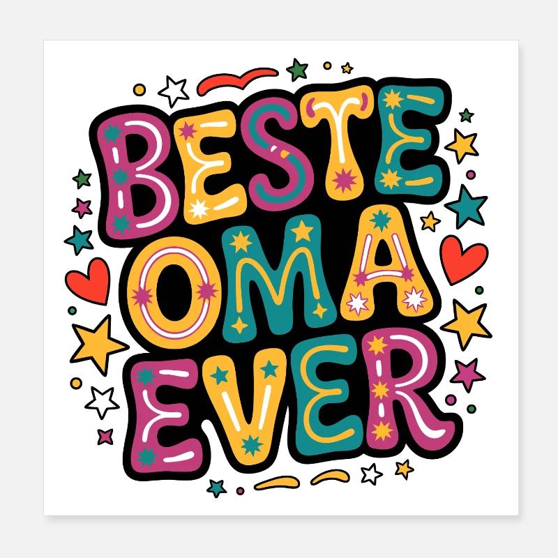 Beste Oma Ever Poster 20x20 cm