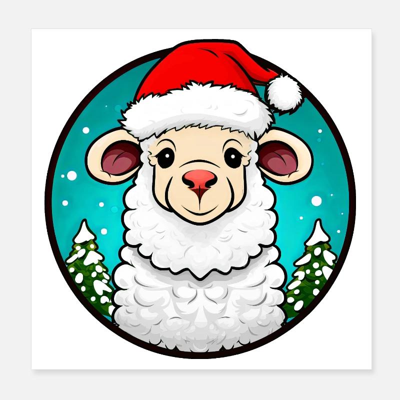 Noël des moutons Poster 20 x 20 cm