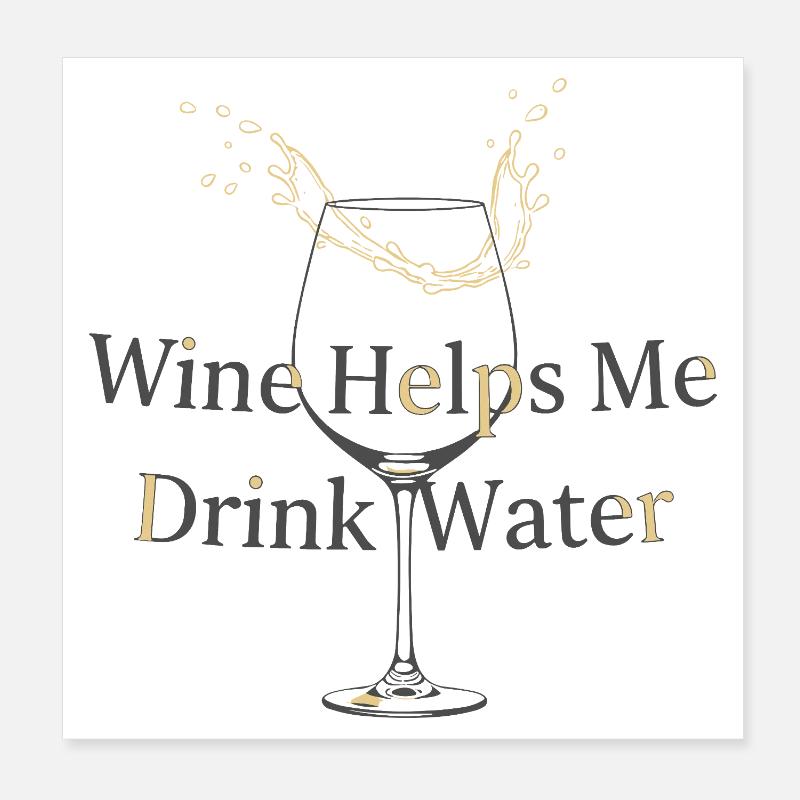 Logique vin-eau Poster 20 x 20 cm