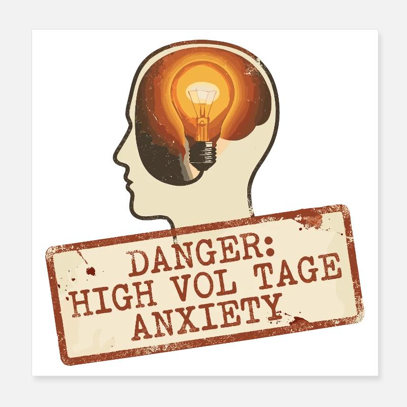 Panneau d’alerte d’anxiété à haute tension Poster 20 x 20 cm