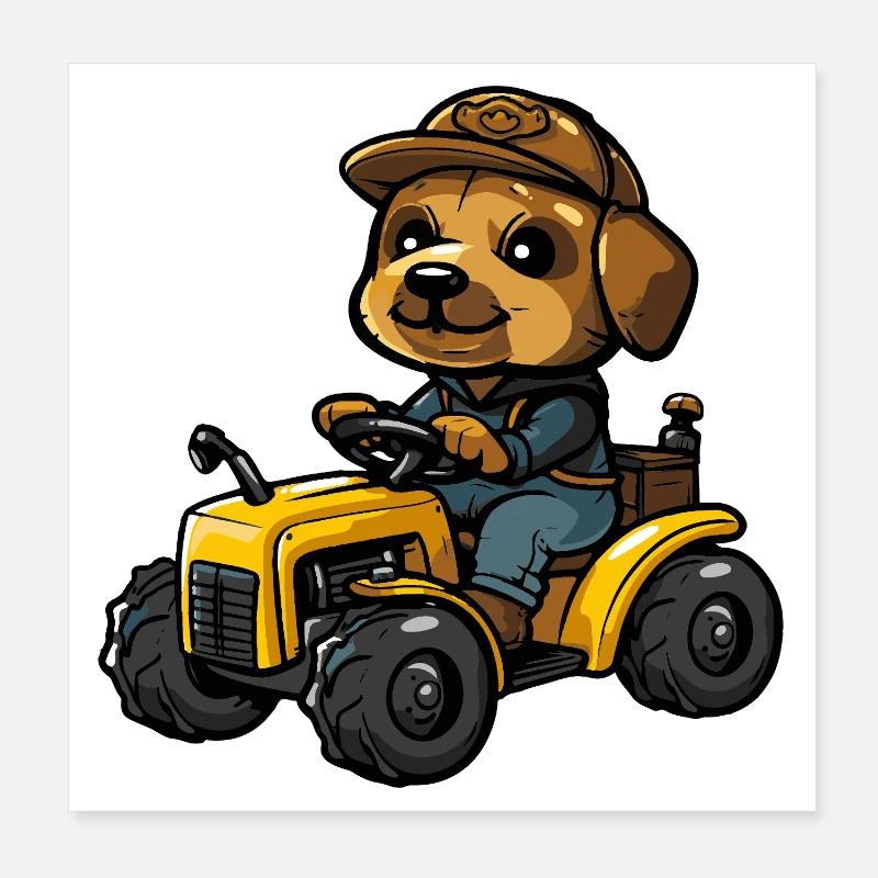 Wal Traktor Farmer Poster 20x20 cm