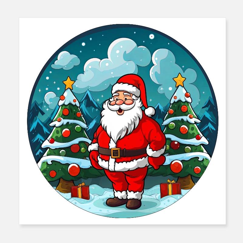 Doux Père Noël Poster 20 x 20 cm